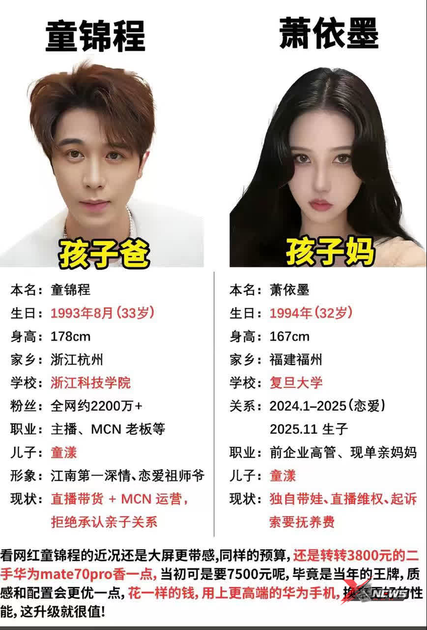 童锦程未婚生子翻车！直播认了前女友怀孕